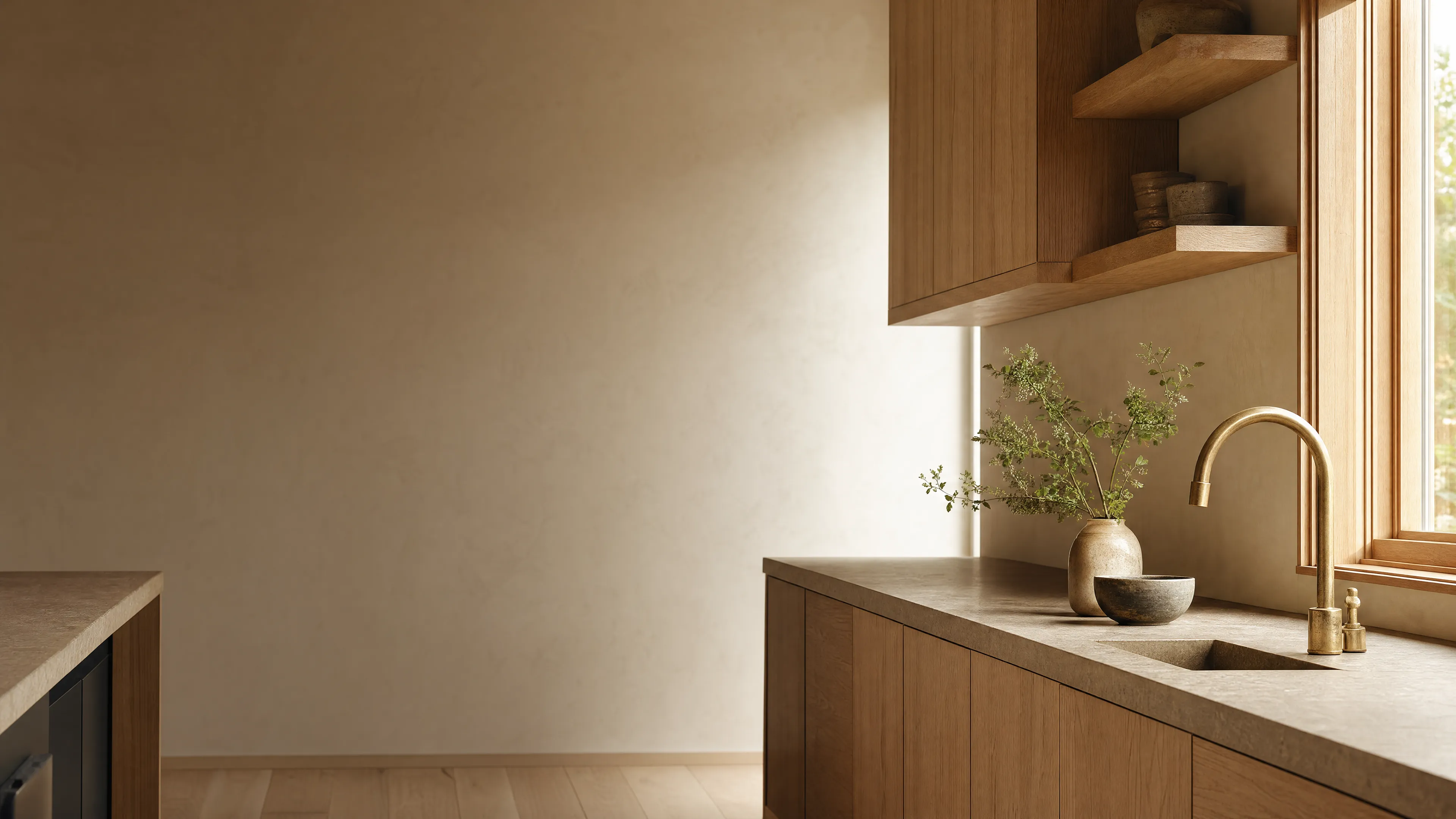 Placeholder for hero photograph: crafted cabinetry in a calm interior.